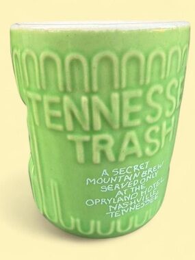 Vintage Green Tennessee Trash Opryland Ceramic Mug